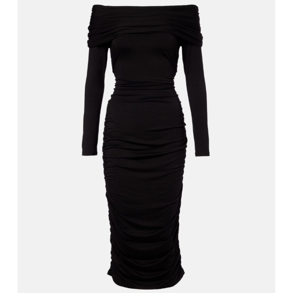 Veronica Beard Tinette Midi Ruched Dress in Black / Size M / $445 Retail / NWT